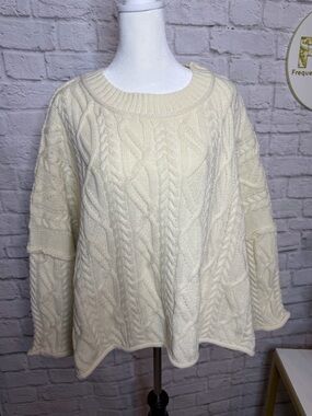 Cozy Cream Cable-Knit Crewneck Sweater